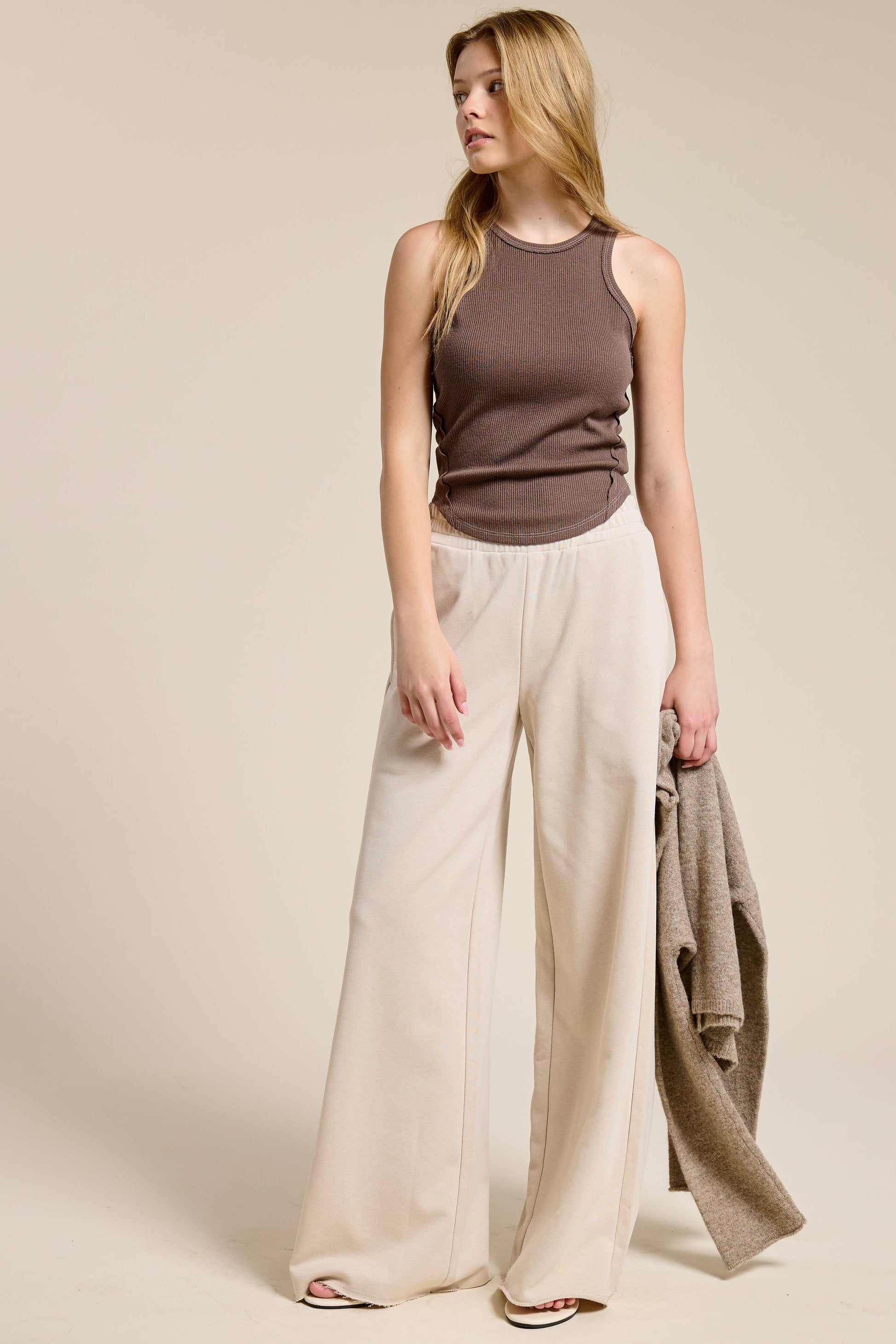 Wide Leg Cotton Jogger Sweatpants