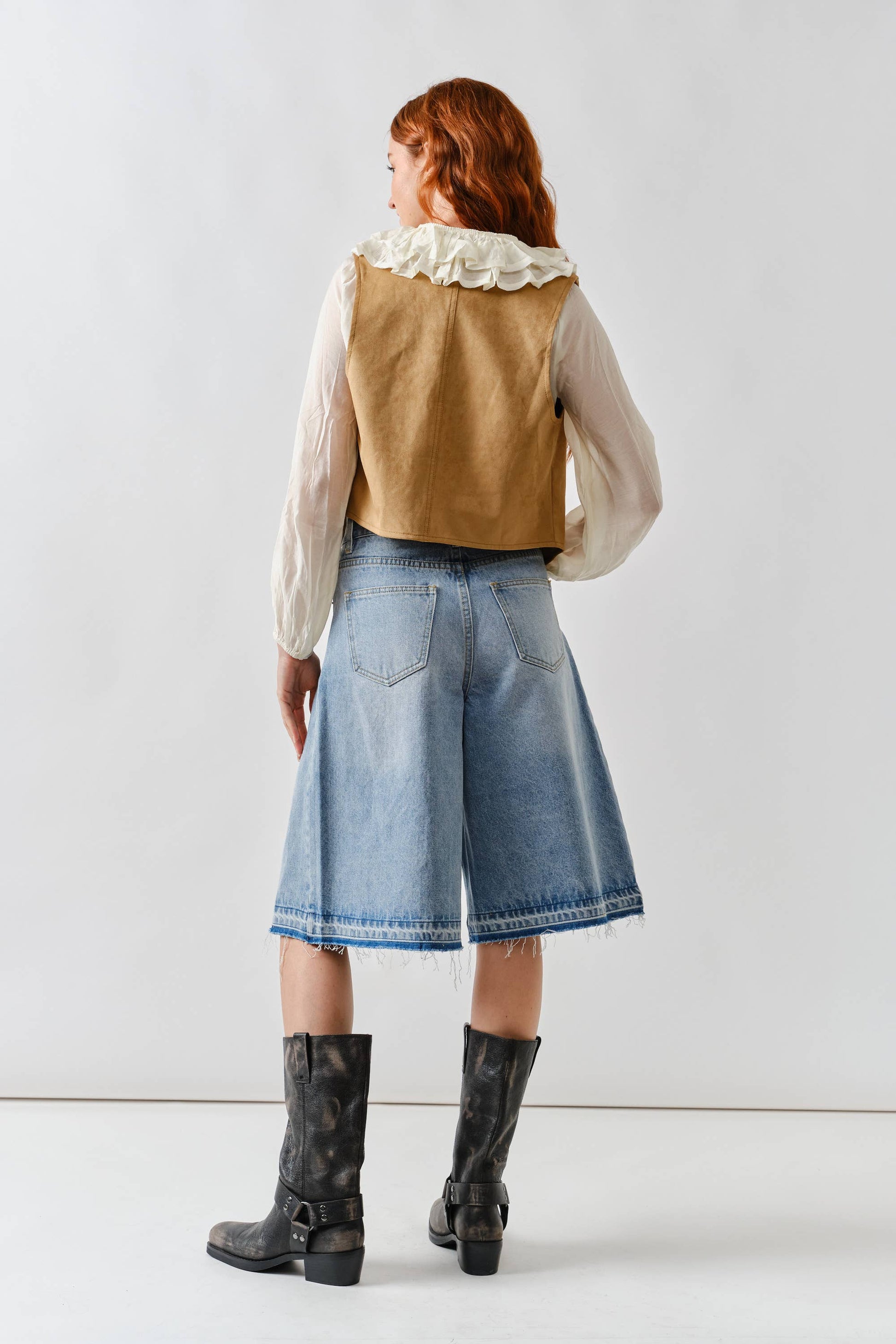 SUEDE TUXEDO VEST