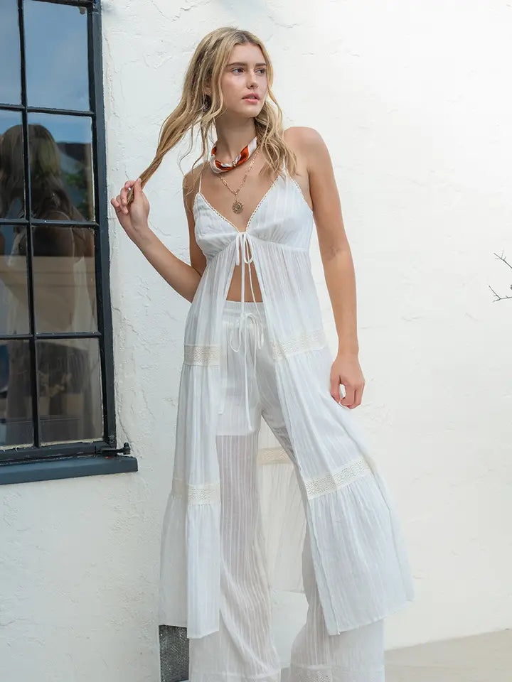 OFF WHITE LACE CUFF PANT