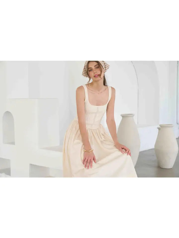 Pointelle Knit Mixed Media Dress