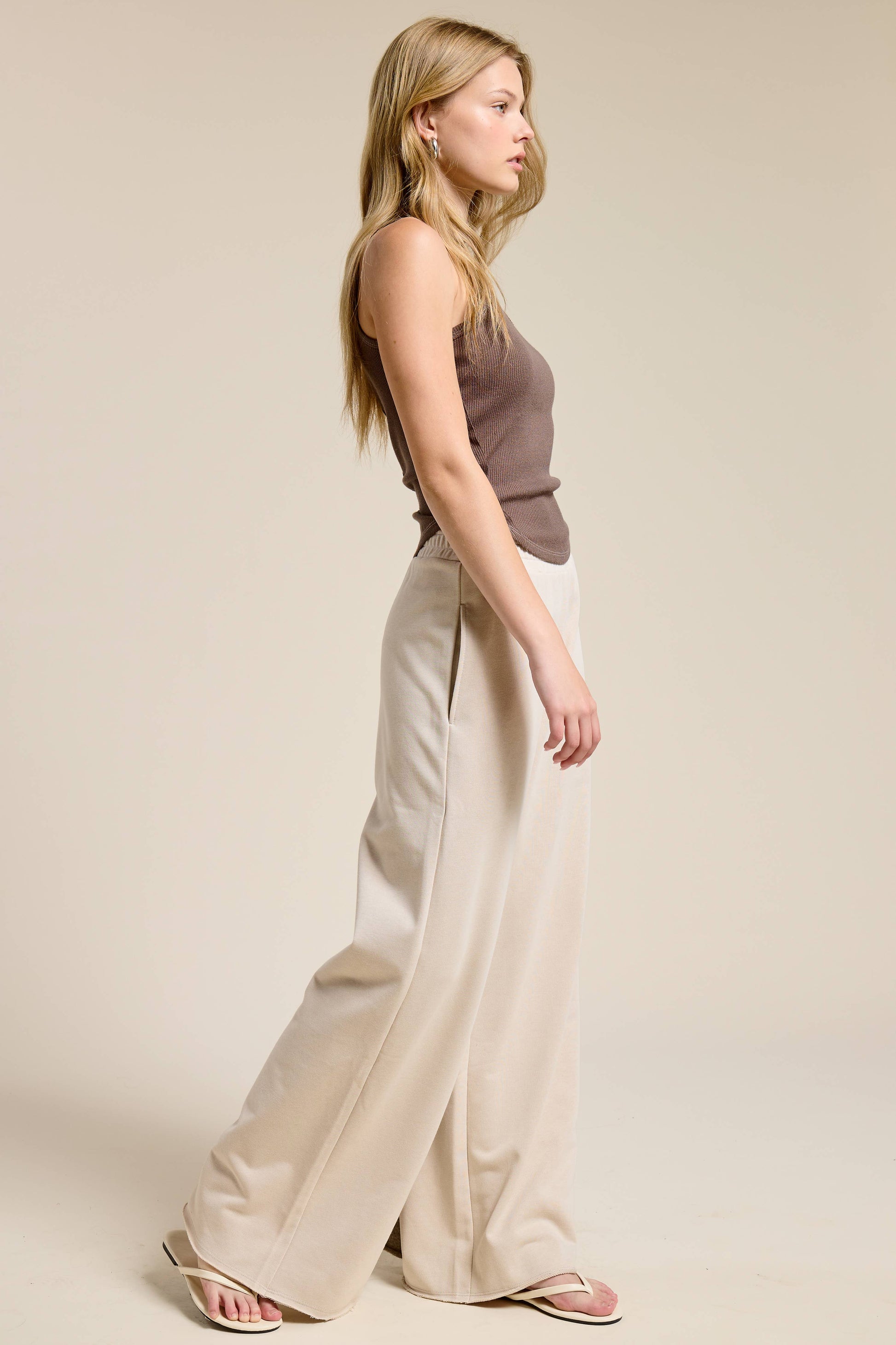 Wide Leg Cotton Jogger Sweatpants