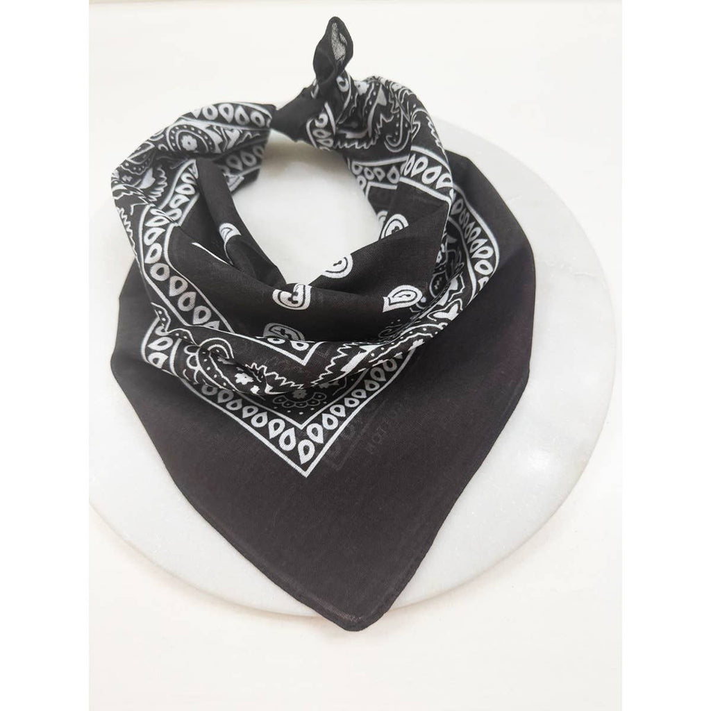 Black Pasley Pattern Bandanas