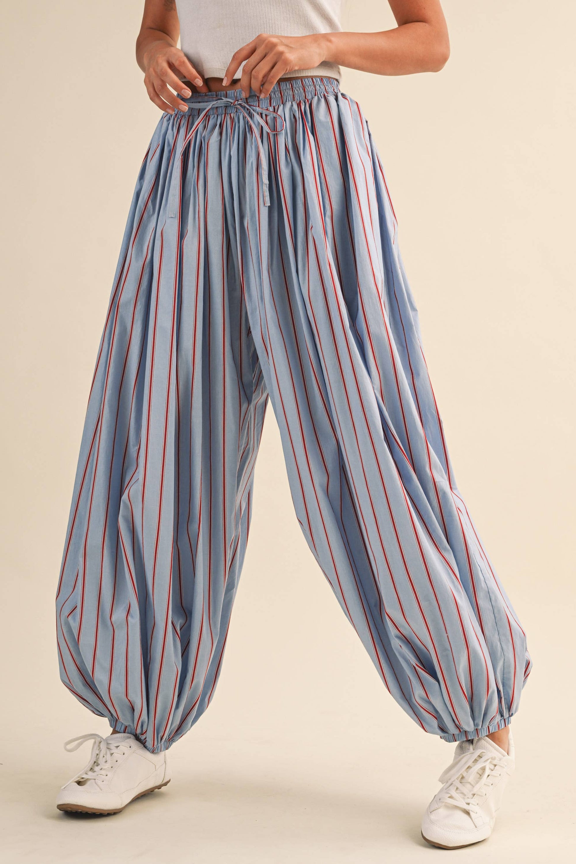 STRIPED BALLOON PANTS