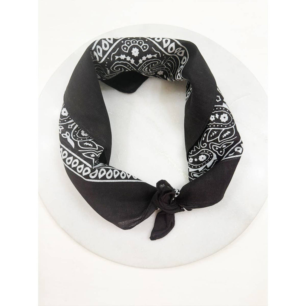 Black Pasley Pattern Bandanas
