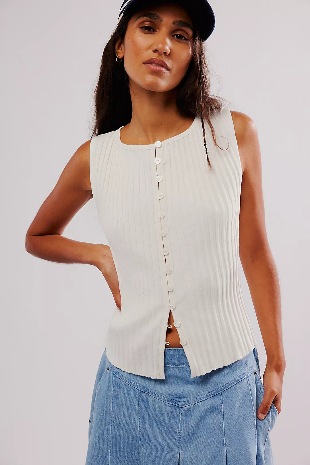 TILLY VEST in BLACK FREE PEOPLE