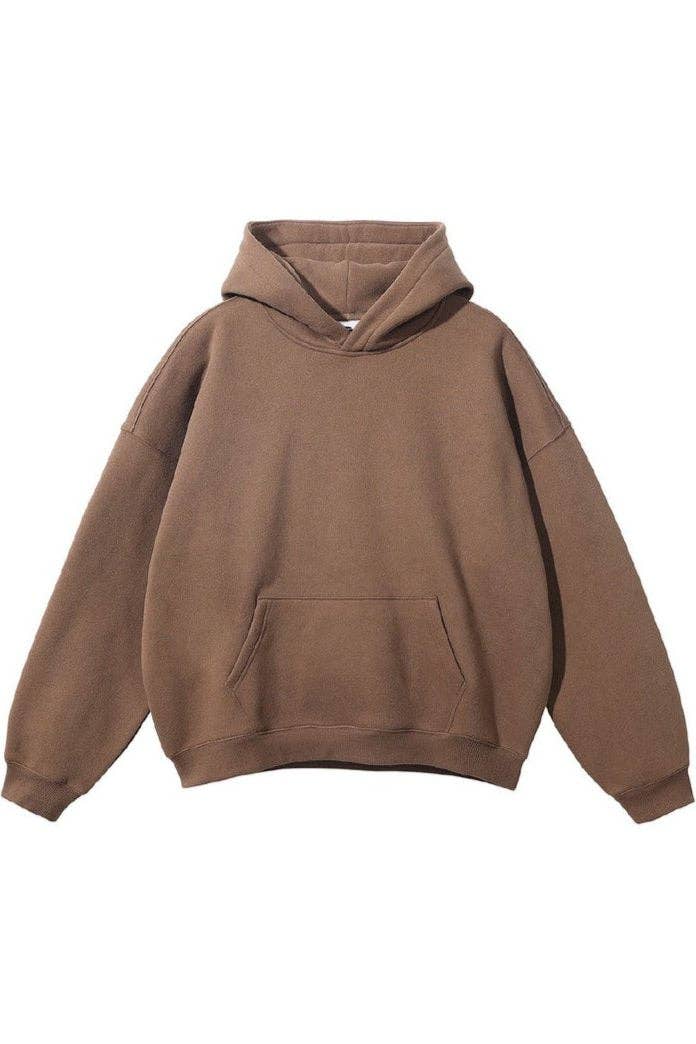 Brown oversized hoodie on white background
