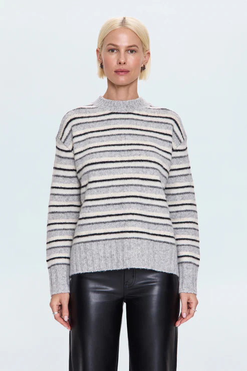 HANNA- GREY WHITE STRIPE