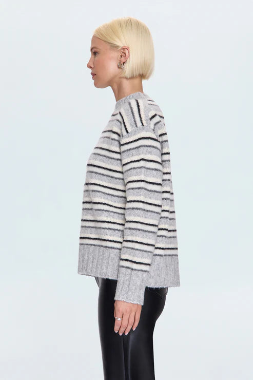 HANNA- GREY WHITE STRIPE