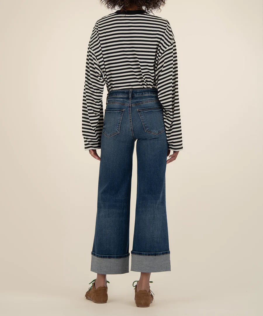 Meg High Rise Wide Legs Roll Up - KUT