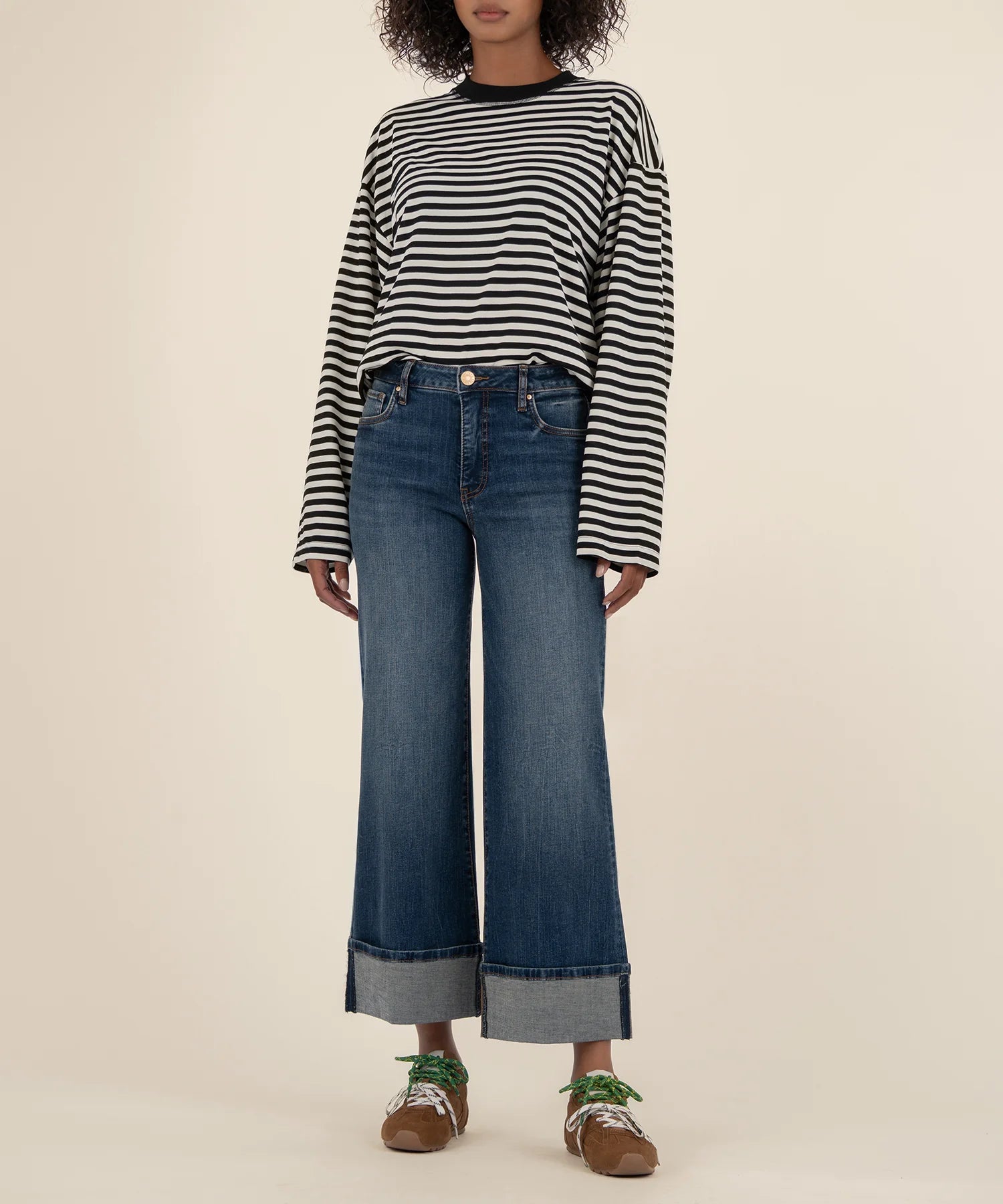 Meg High Rise Wide Legs Roll Up - KUT