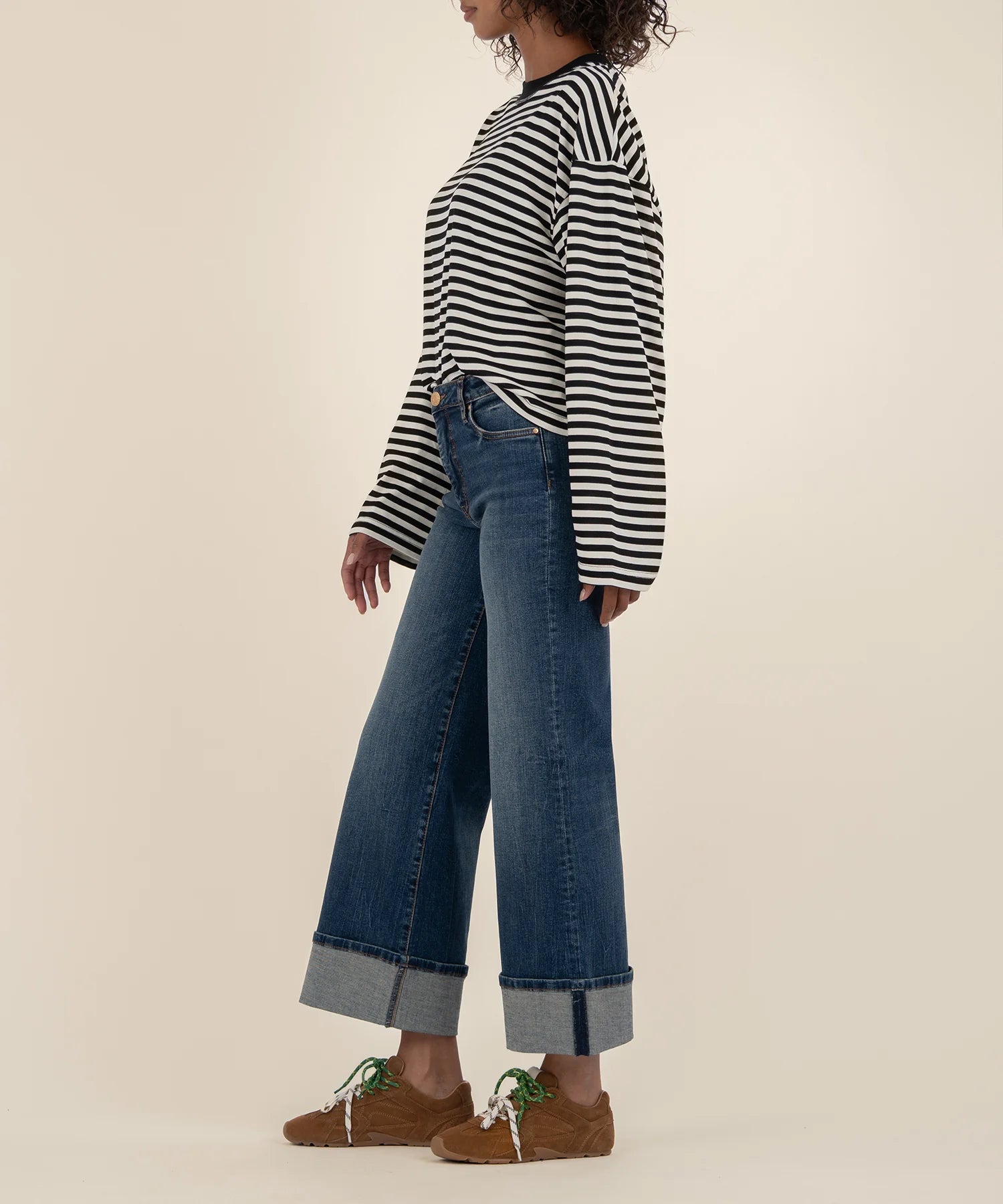 Meg High Rise Wide Legs Roll Up - KUT