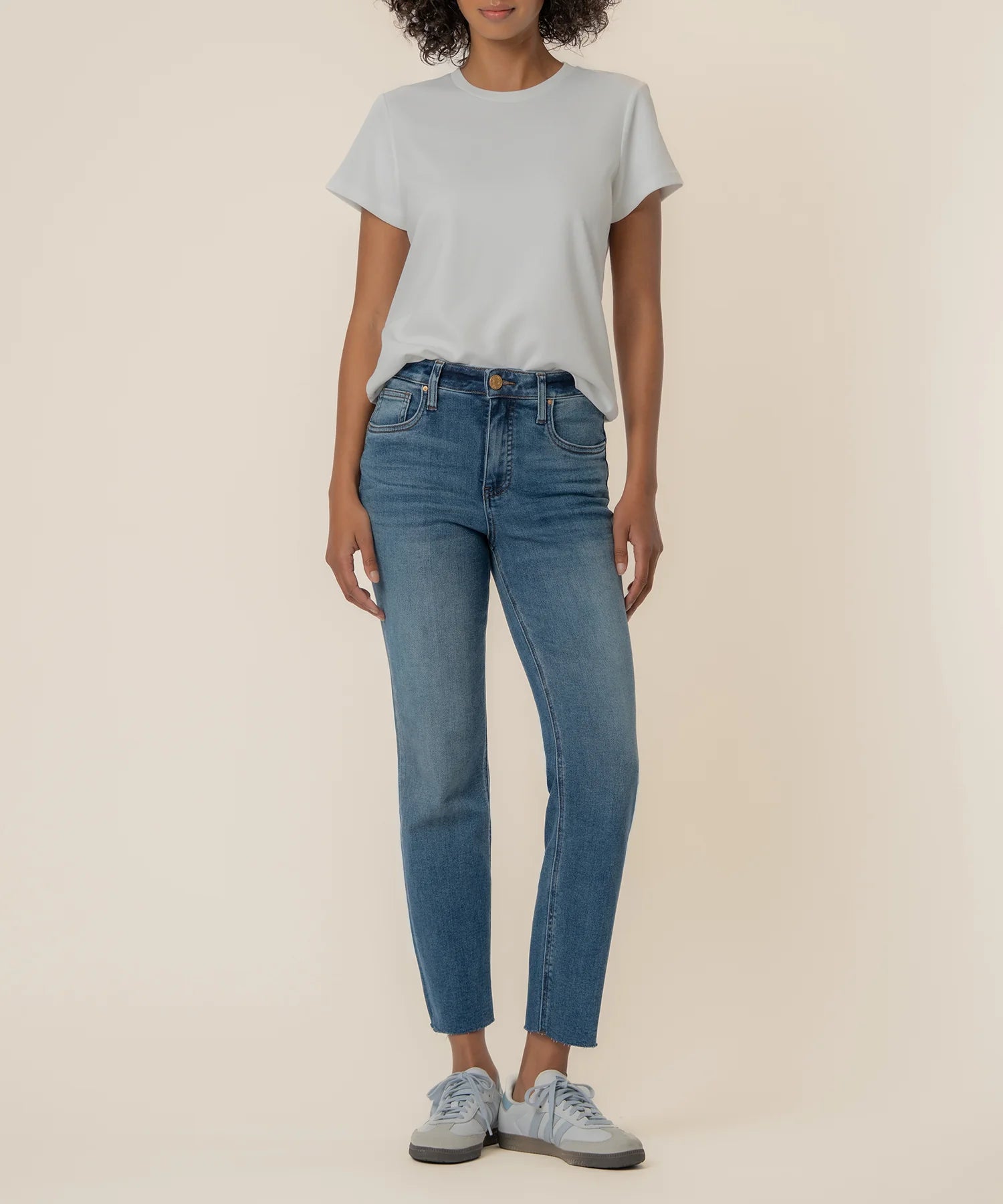 KUT - RACHAEL HIGH RISE FAB AB MOM RAW HEM in FAITHFUL