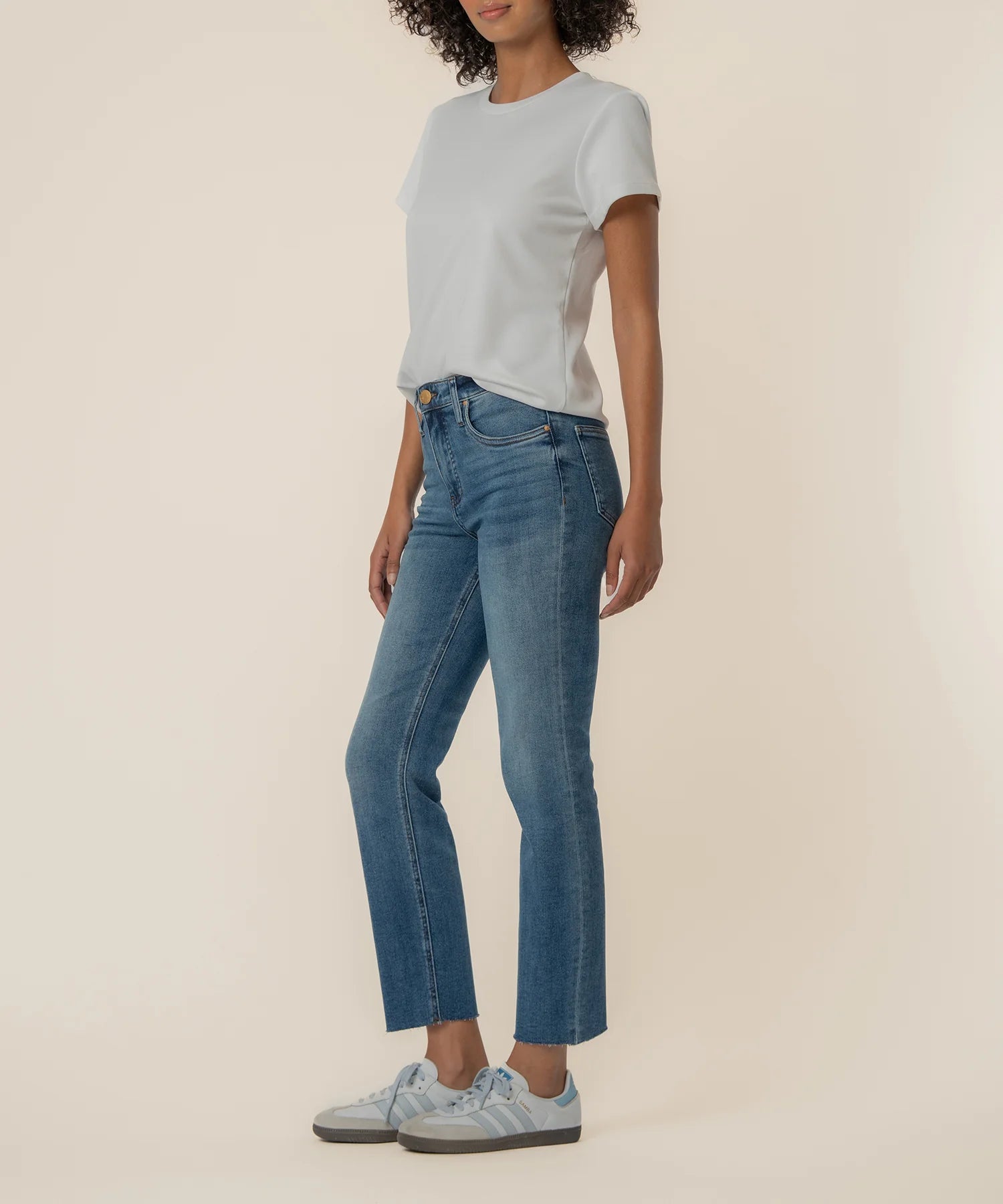 KUT - RACHAEL HIGH RISE FAB AB MOM RAW HEM in FAITHFUL