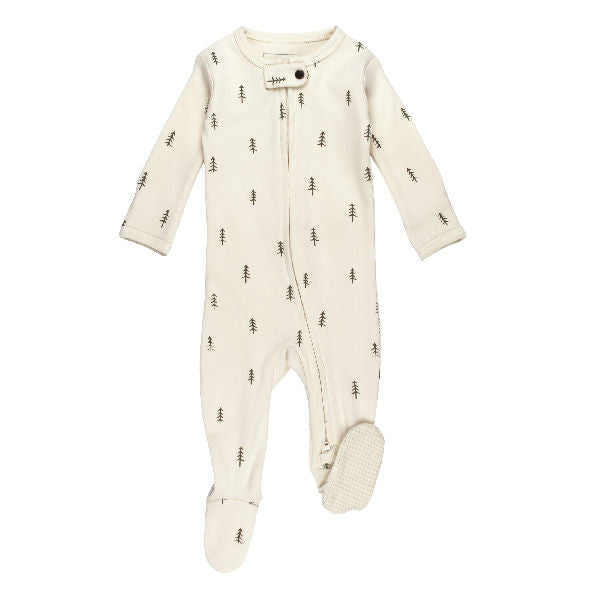 Organic 2-Way Zipper Footie Pine & Peak