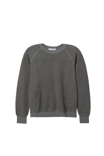 T94-ziggy - inside out fleece long sleeve shrunken crewneck sweatshirt
