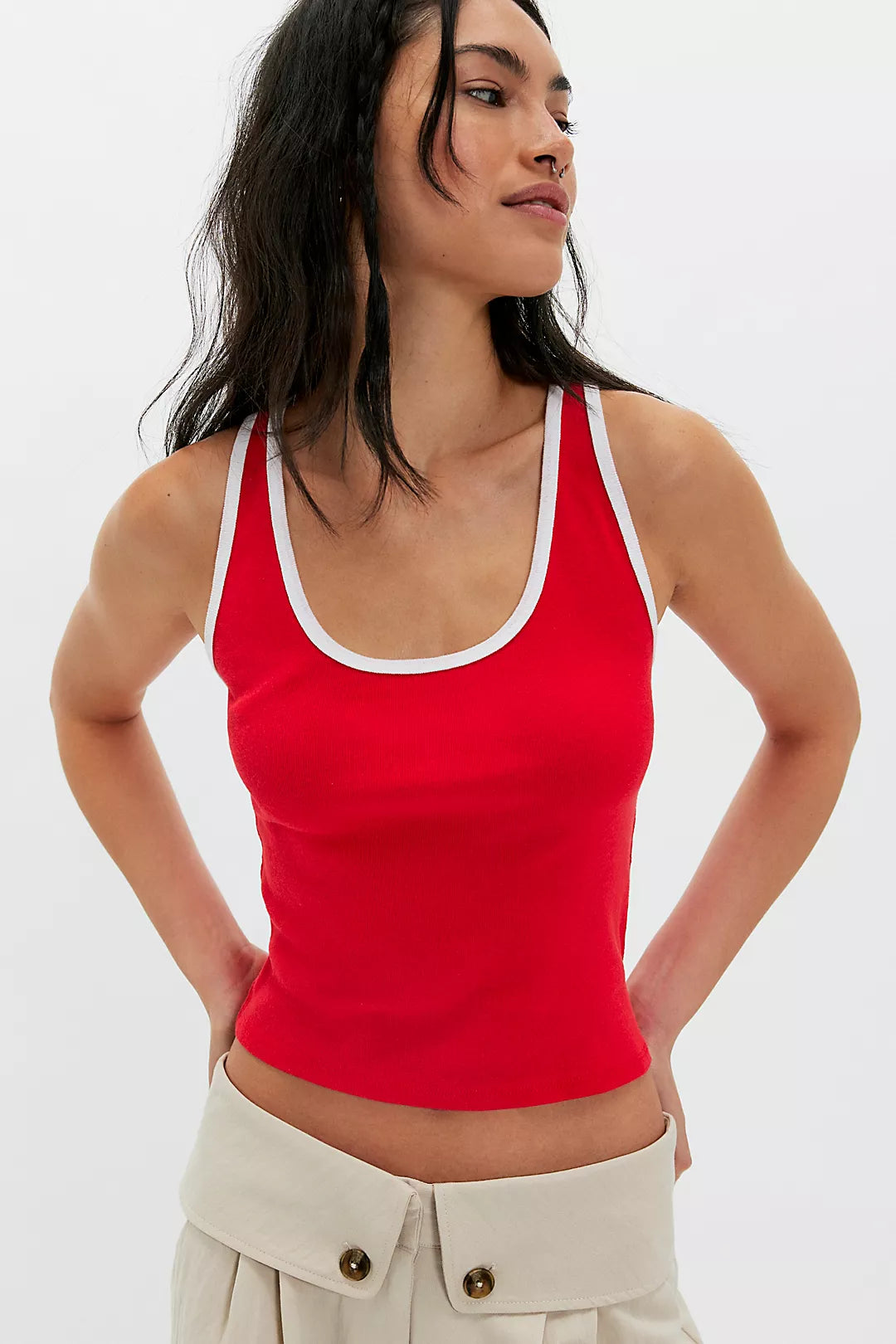Free People We The Free Moxie Tank - Ribbed Cropped Ringer Tank Top