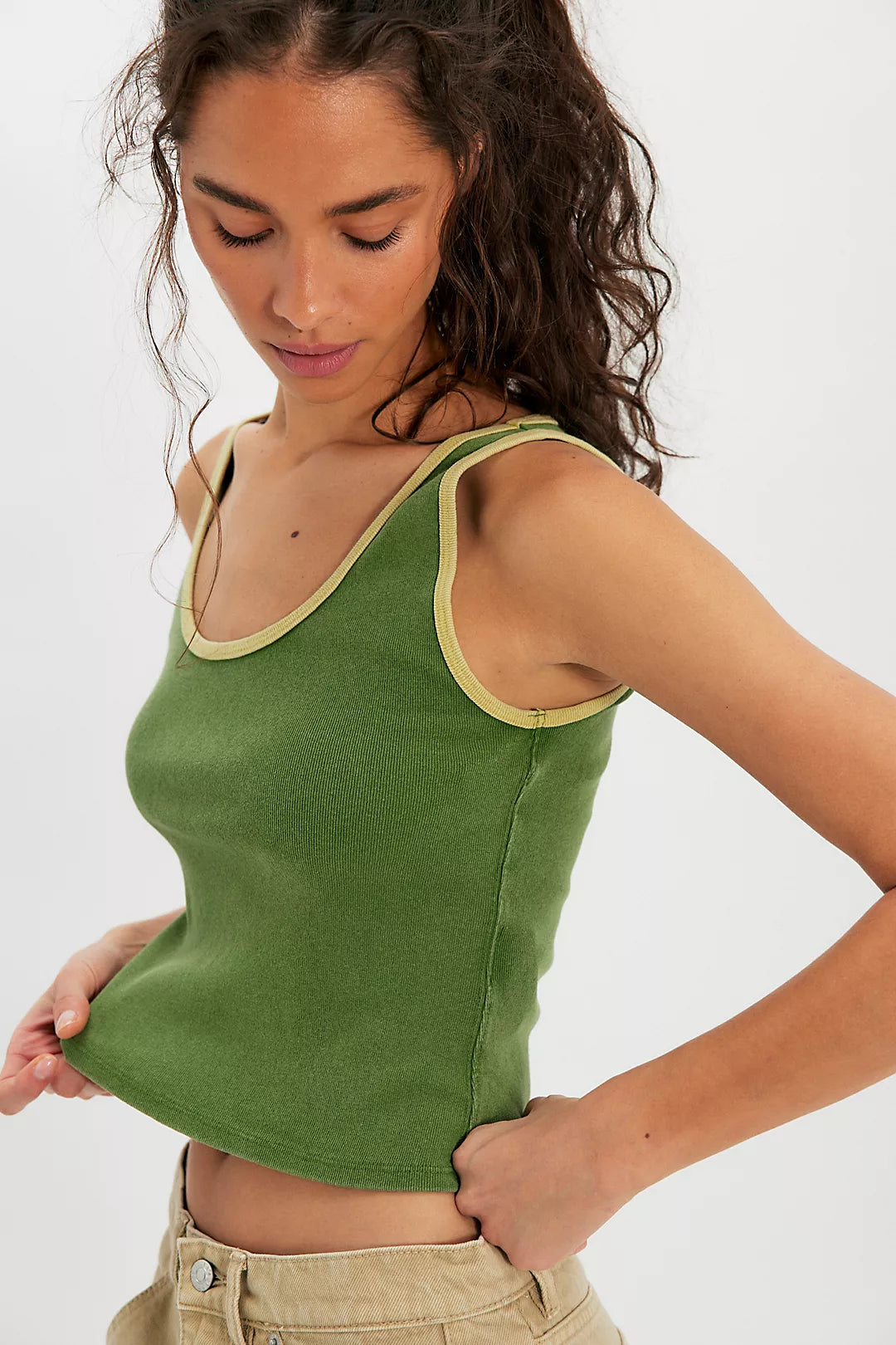 Free People We The Free Moxie Tank - Ribbed Cropped Ringer Tank Top