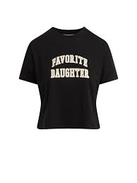 THE CROPPED COLLEGIATE TEE-BLACK/PALE PINK
