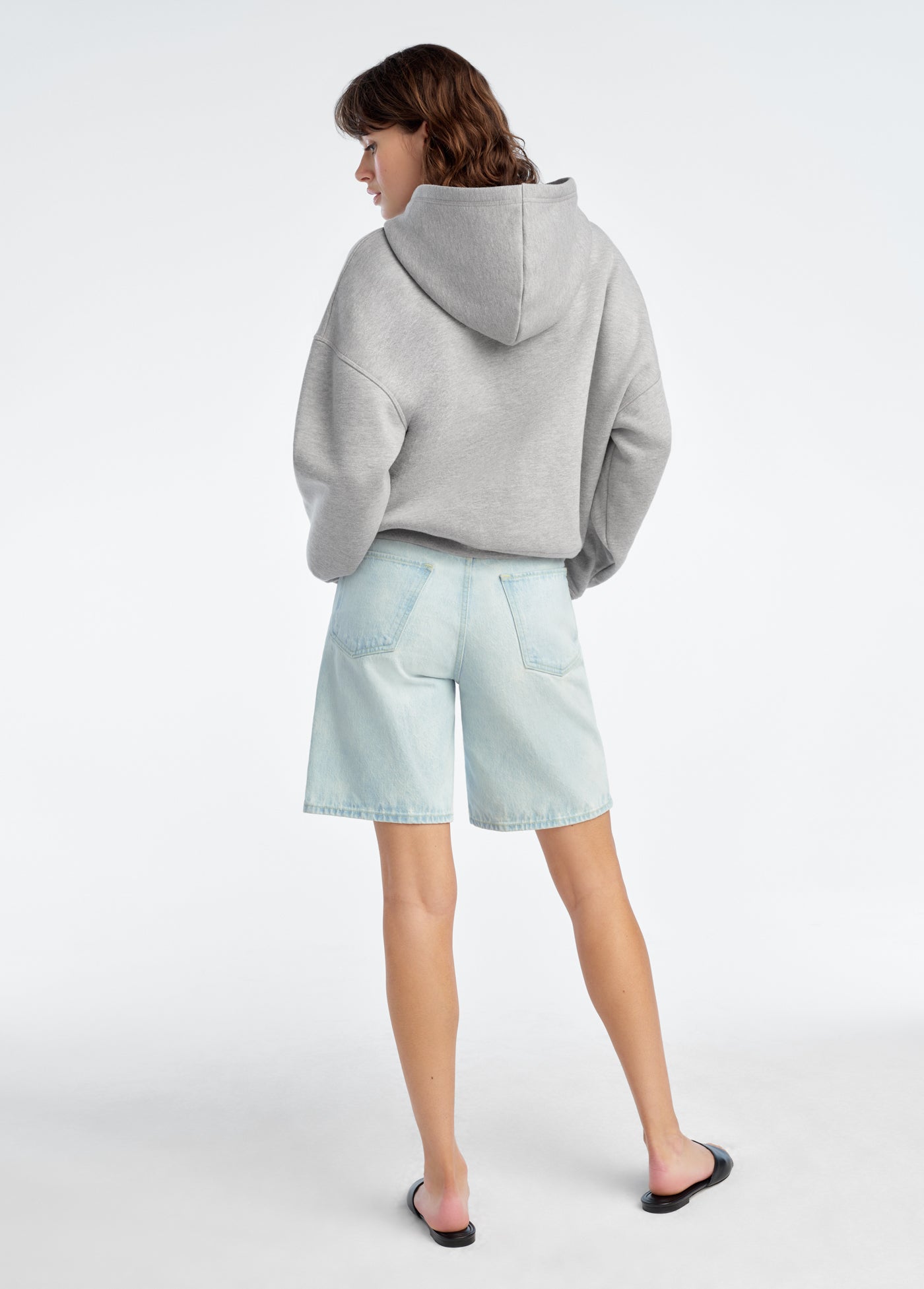 Favorite Daughter The Collegiate Embossed Hoodie - Heather Gray Oversized Sweatshirt