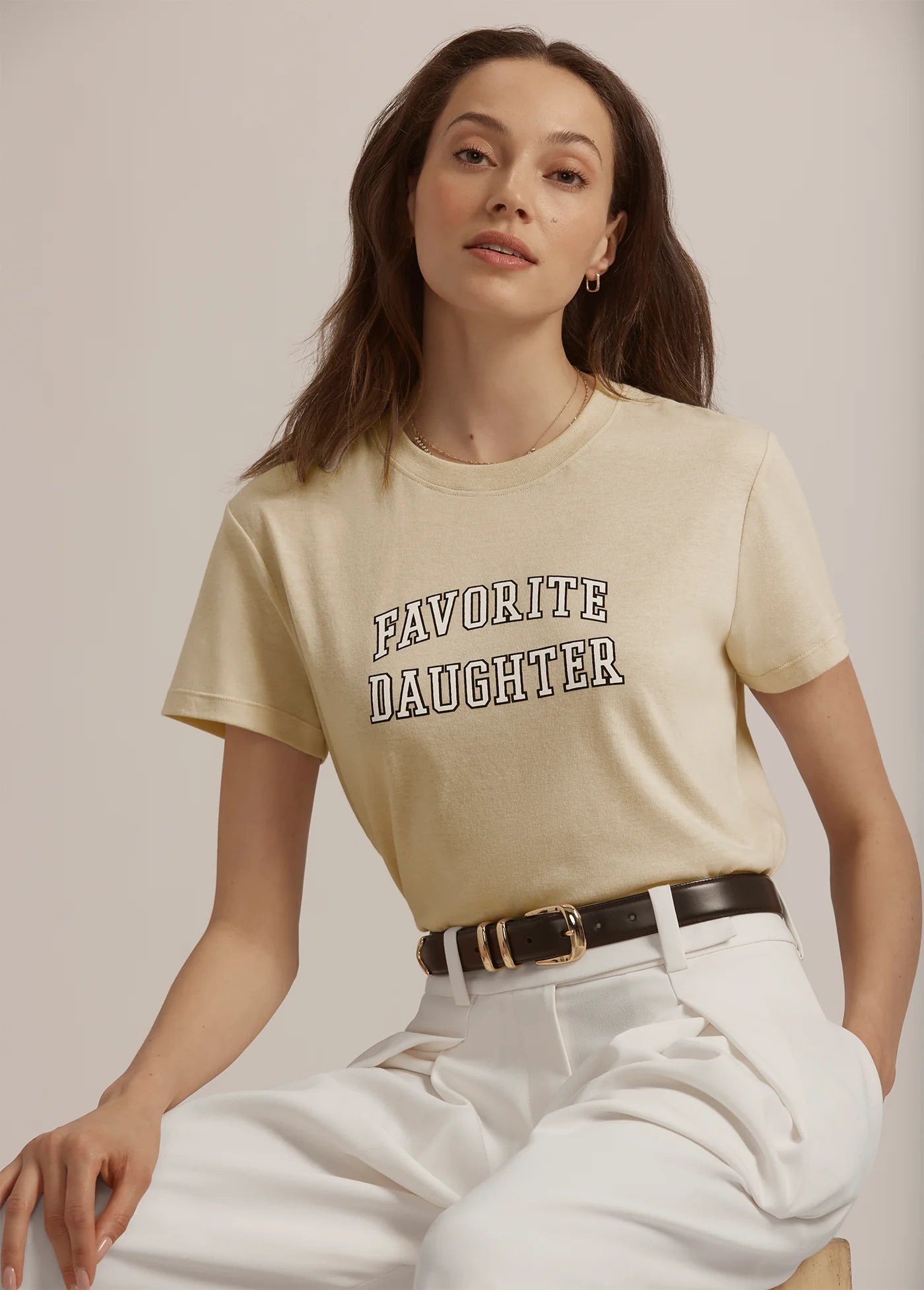 Favorite Daughter The Cropped Collegiate Tee - Women’s Graphic T-Shirt