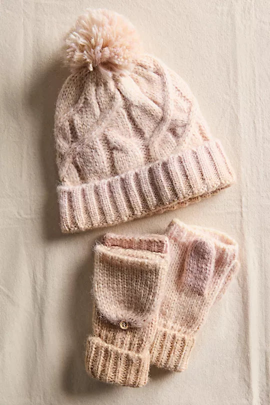 RAINBOW RUN HAT + GLOVE S in IVORY