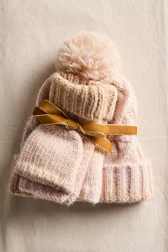 RAINBOW RUN HAT + GLOVE S in IVORY