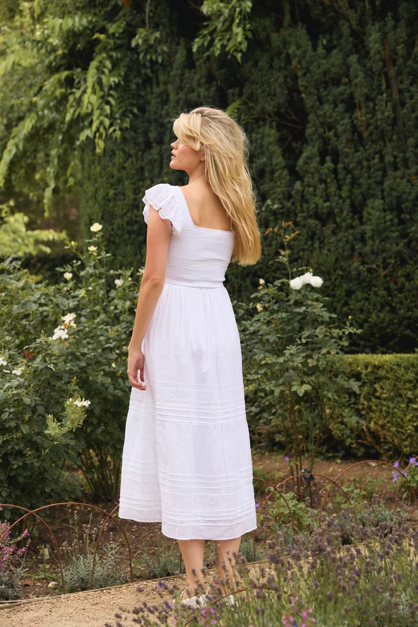 Amy Jane London Tallulah Maxi Dress - White Cotton Sweetheart Neck Gown