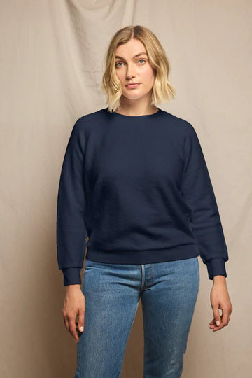 T94-ziggy - inside out fleece long sleeve shrunken crewneck sweatshirt