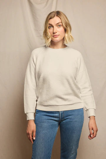 T94-ziggy - inside out fleece long sleeve shrunken crewneck sweatshirt